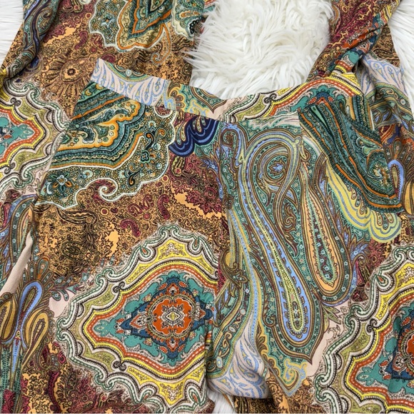 Zara Paisley Boot Leg Pants - Picture 4 of 5